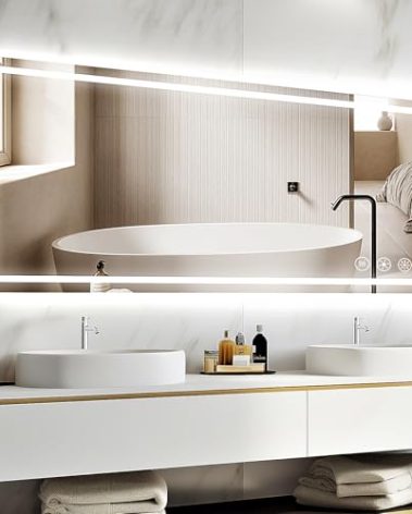 LED Mirror for Bathroom, 72×36 Inch Bathroom Mirror with Lights, 3 Colors Stepless Dimmable Led Bathroom Vanity Mirror with Front Lit and Backlit, Anti-Fog, Memory, ShatterProof Tempered Glass