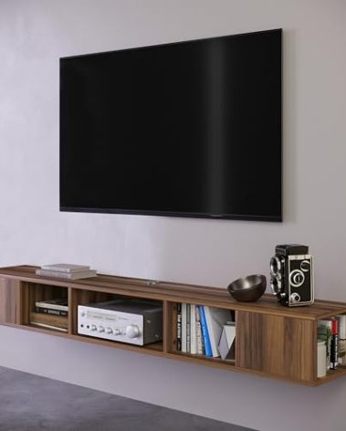 Atelier Mobili Modern Floating TV Stand Wall Mounted, Wall Mounted Entertainment Center, Modern TV Console, Walnut Color, TV Floating Shelf,