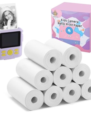 9 Rolls Kids Instant Camera Print Refill Paper- Photo Printer Thermal Paper Rolls Instant Print Camera Refill Paper for 4 5 6 7 8 9 10 Year Old Girls Boys Birthday Gifts