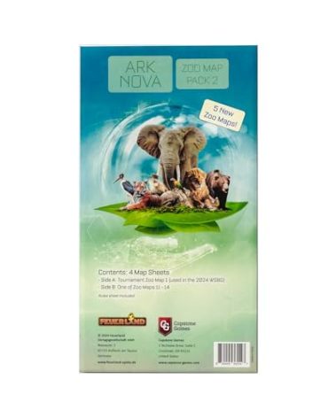 Capstone Games Ark Nova: Zoo Map Pack 2 - Game Accessory Expansion Set, Expand Your Collection, All New Mechanics and Layouts to Explore - Ages 15+