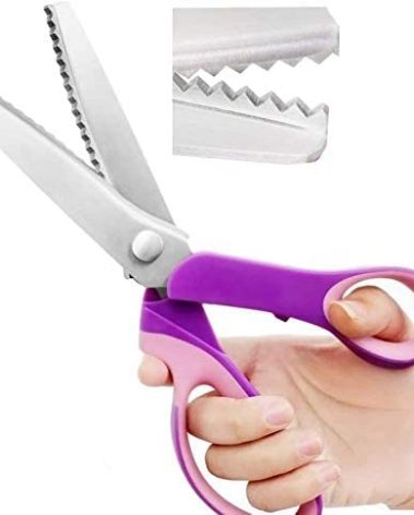 Zig Zag Pinking Shears Scissors for Fabric, Premium Zig Zag Scissors Made of 100% Stainless Steel, Ideal Craft Decorative Edge Sewing Pinking Shears for Fabric Cutting (9.25-inch)