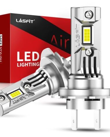 LASFIT BEAM H7 Light Bulbs, 2025 Upgrade Super Bright 6000K Cool White Fog Light Bulbs, No Adapter Required, Real 1:1 Mini Size with Cooling Fan, Plug and Play Non-Polarity, Pack of 2