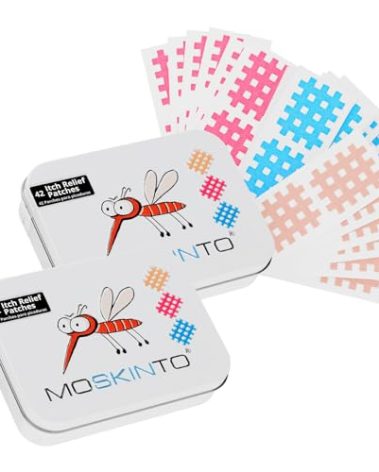 Moskinto The Original Mosquito Itch Relief Patches for Kids & Adults, Bug Bite Patches Soothe Swelling & Itching, Anti Itch Bug Bite Relief, Suction Tool Alternative, Family Pack, 42 Count, Pack of 2