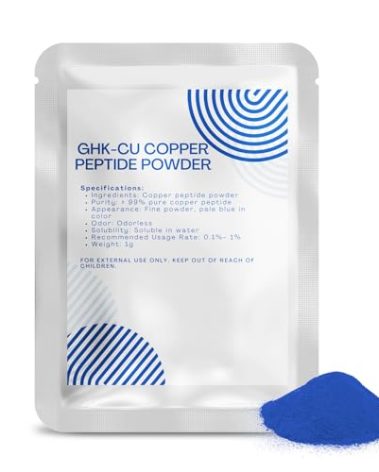 HUICHAO 99% GHK-CU Copper Peptide Powder for DIY Skincare - Cosmetic Grade (1G)