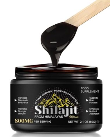 800 Mg Himalayan Shilajit Resin, Shilajit Pure Himalayan Organic, Pure Shilajit with Humic Acid, Fulvic Acid & 85+ Trace Minerals Complex, Supplement Gel for Energy & Immune Support, Men & Women, 60g