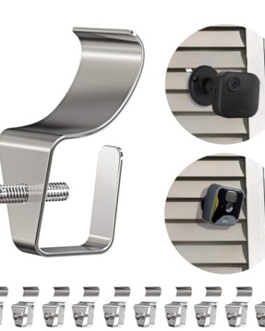 Hibezos Vinyl Siding Clip Hooks for All-New Outdoor Camera, No-Hole Needed Outdoor Siding Hanger Mounting for Home Security Camera, Vinyl Siding Mount,12 Pack