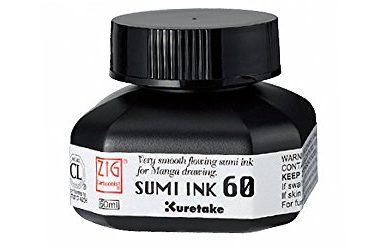 Kuretake Zig Cartoonist Sumi Ink 60ml Bottle - Black