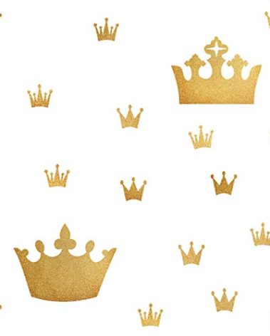 Crown Wall Decals for Girls Bedroom Kids Room Decals Nursery Wall Decal, Princess Crowns Wall Stickers, Crown in The Walls Removable Peel and Stick Metallic Vinyl Sticker