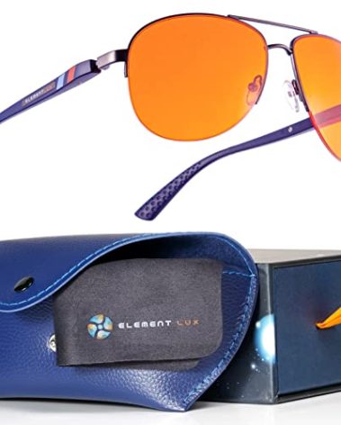 ELEMENT LUX Blue Light Blocking Glasses | 99% Dark Amber Lenses | For Better Sleep, Gaming, Computer Screen Blocker, Eyestrain Relief