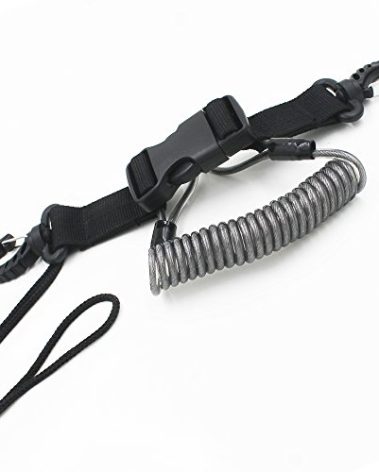 YYST One Stainless Steel Scuba Diving Lanyard Stainless Steel Spring Coiled Lanyard with Quick Release Buckle for Cameras and Dive Lights
