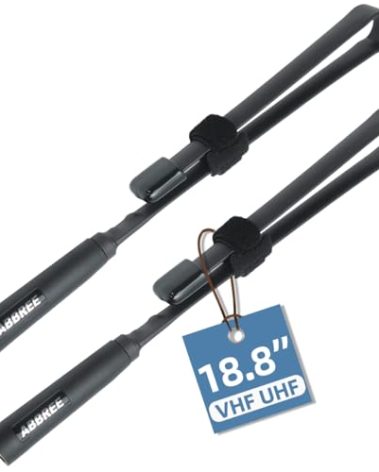 ABBREE SMA-Female Ham Radio Antenna VHF/UHF 18.8-inch 144/430MHz High Gain Foldable CS Tactical Antenna for Baofeng UV-5R BF-F8HP Pro 5RM K5PLUS GM21 AR-152 Radio Accessories,2Pack