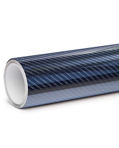 Tinybot Vinyl 6D Carbon Fiber Gloss Car Wrap with Air Release Technology - 2 X 5 FT - Black