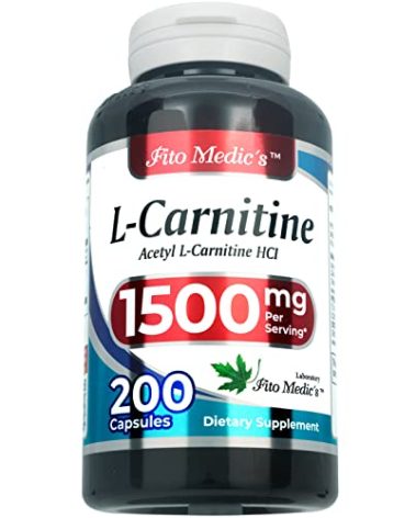 Lab - l carnitine - 1500 mg per Serving, 200 Capsules, l-carnitine - High Potency of - Acetyl l-carnitine -Supports Natural Energy Production, Supports Memory-Focus - carnitine - High Absorption.