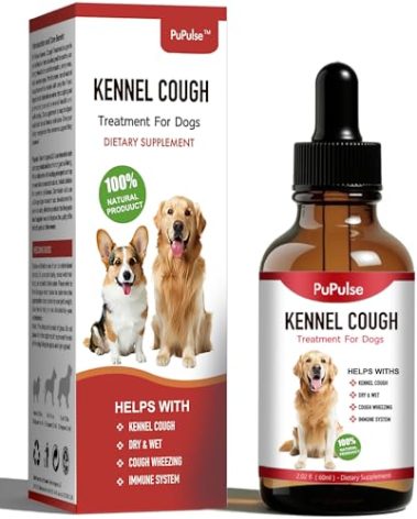 Kennel Cough for Dogs, Natural Dog Cough Treatmen, Gentle Dog Allergy Relief, Cough Supplement for Dogs Respiratory Infection, Herbal Drops for All Breeds & Sizes