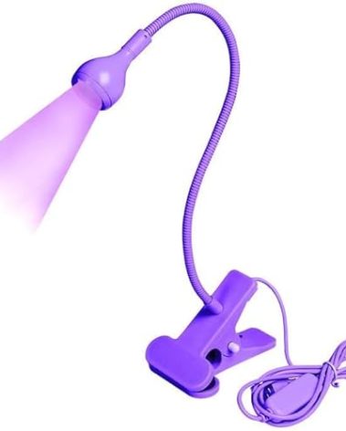 Bovmics USB 3W LED UV Ultraviolet Phone Glue Curing Lamp,UV Led Nail Lamp for Gel Nails,Portable Clamp Flexible Desk Lamps for Mobile Repair,Plug and Play Purple
