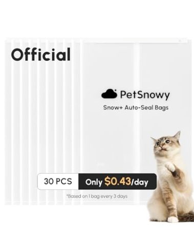 PetSnowy Cat Litter Box Liners, Self-Sealing Waste Drawer Bags for Automatic Cat Litter Box