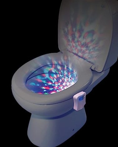 InnoVibe Toilet Disco Light- Motion Sensor Bathroom Light - Bathroom led Lights- Fun Bathroom Accessories- Toilet Lights Inside Toilet -Gifts for Bathroom Toilet- Disco Ball Gifts- Disco Light
