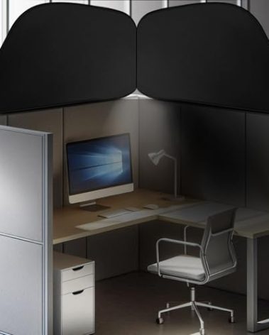 Juexica Foldable Office Cubicle and Desk Shade, Portable 29.5 Inch Cubicle Shade Canopy for Light Sensitive Workers, Fully Block Light and Airflow, for Working Partitions Corner Privacy Accessories