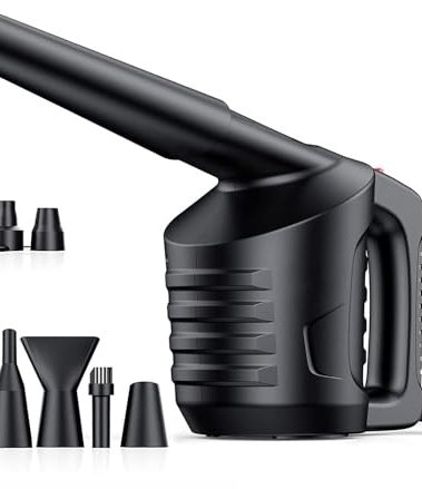 MECO Compressed Air, High Pressure Air Duster Blower Computer Cleaner Keyboard for Cleaning Dust, Hairs, Crumbs for Computer, Laptop, Tower Fans, Printer, Replaces Compressed Air Cans (Black)