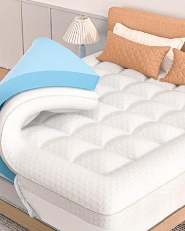 Mattress Topper Full Size, 3 Inch Full Mattress Topper Dual Layer, 1 Inch Pillow Topper and 2 Inch Cooling Gel Memory Foam Mattress Topper for Back Pain