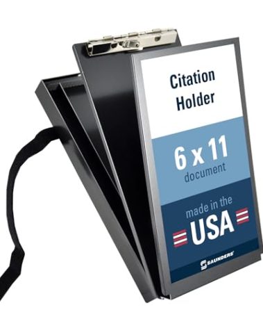 Saunders Black Recycled Aluminum Citation Holder – Eco-Friendly Office Supply, Corrosion Resistant, Lightweight Clipboard. Stationery Supplies