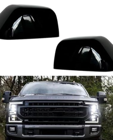 ABAGAEL Exterior Door Top Half Tow Mirror Cap Cover for Ford Super Duty 2017-2022 F250 F350 2017-2019 F450 F550 (Glossy Black)