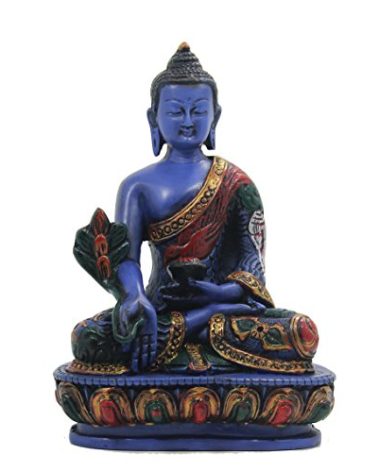 DharmaObjects® Tibetan Healing Medicine Buddha Statue Hand Painted Nepal