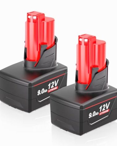【High Capacity】2Packs 9.0Ah 12V Replacement Battery for Milwaukee M12 48-11-2460 48-11-2450 48-11-2440 48-11-2430 48-11-2401 48-11-2425, Compatible with 12-Volt Tool & Charger 48-59-2401 48-59-1204