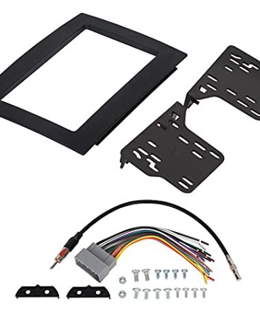 ECOTRIC Double Din Radio Stereo Kit Compatible with 06-10 Dodge Ram 1500 2500 3500 Chassis Cab Dash Bezel Installation Kit w/Wiring Harness
