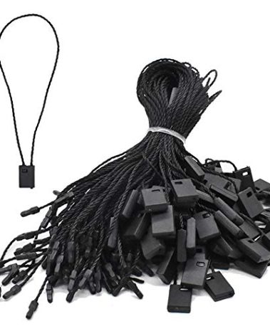 7 Inch Hang String Tag Fasteners Nylon Snap Lock Pin Loop Fastener Hook Ties 1000Pcs (Black)