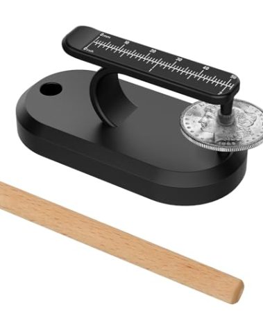 Coin Ping Tester - Resonant Ping Sound Detection and Diameter Comparison for Coin Authenticity, Portable and Easy-to-Use, Black