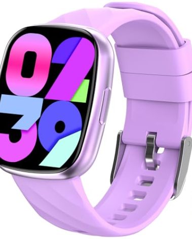 AYATAHA Smart Watch for Kids, Kids Fitness Tracker Watch for Boys Girls Ages 5-15, Activity Tracker, Heart Rate Sleep Monitor, IP67 Waterproof, Pedometer, Sport Modes, Puzzle Game (Purple)