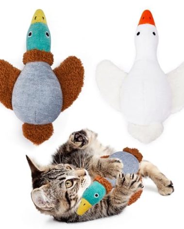 Potaroma Birds Cat Toys, 2 Pack Catnip Toys Soft Durable, Crinkle Sound Kicker Toys for Interactive Indoor Kitten Exercise 6.5 Inches for All Breeds