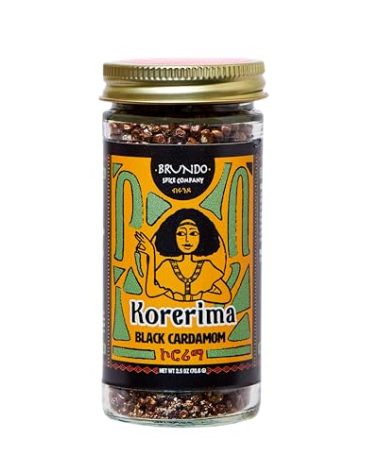 Brundo Spice Company Ethiopian Korerima | Authentic Ethiopian Black Cardamom | Hand-Picked & Naturally Processed | Harvested & Imported from Ethiopia | Non-GMO, Organic & No Preservatives 2.5oz