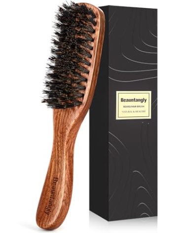 Hair Brush for Men, 100% Boar Bristle Hair Brush for Men Women’s Hair Smoothing, Styling, Detangling, Moisturizing, Adding Shine, Improving Blood Circulation, Promoting Hair Growth