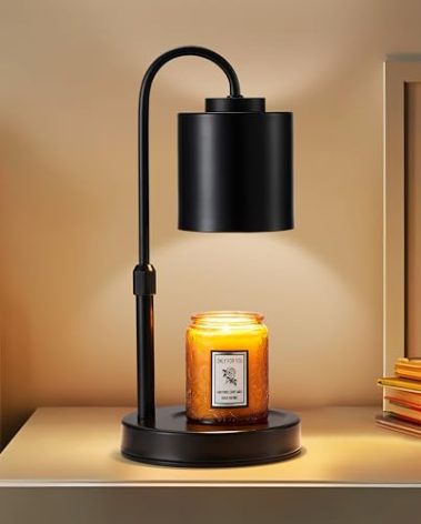CASTLELIFE Candle Warmer Lamp with Timer & Dimmer, Height Adjustable Electric Wax Melt Warmer for Jar Candles, Gifts for Mom Home Decor, Black