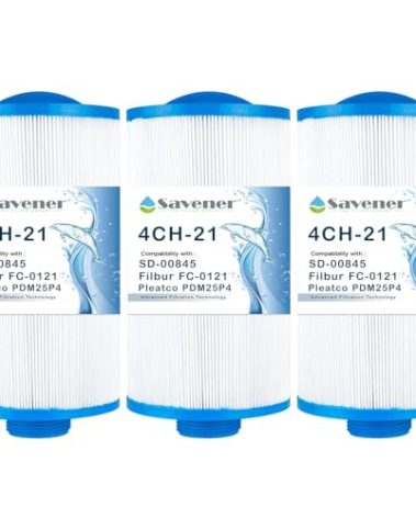 Savener Spa Filter Compatible with Unicel 4CH-21, PTL18, PDM25P4, PTL18P4, FC-0121, 20245-238, SD-00845, 19sq.ft, 3 Pack