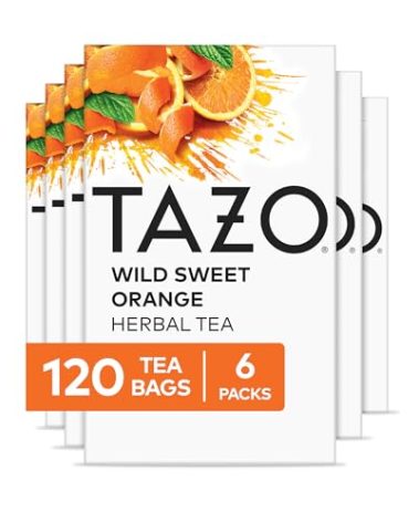 TAZO Wild Sweet Orange Tea Bags, Unsweetened Herbal Tea, Caffeine-Free, 120 Total Tea Bags (20ct - Pack of 6)