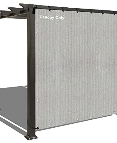 Alion Home Sun Shade Panel Privacy Screen with Grommets on 4 Sides for Outdoor, Patio, Awning, Window Cover, Pergola (8' x 7', Smoke)
