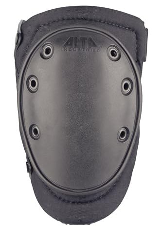 ALTA 50413 AltaFLEX Knee Protector Pad, Black Cordura Nylon Fabric, AltaLOK Fastening, Flexible Cap, Long, Black