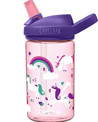CamelBak Eddy+ Kids Bite Valve Straw Tritan Renew Water Bottle Unicorns, 14oz