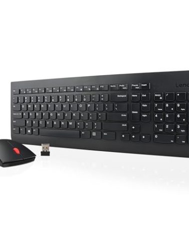 Lenovo 510 Wireless Keyboard & Mouse Combo, 2.4 GHz Nano USB Receiver, Full Size, Island Key Design, Left or Right Hand, 1200 DPI Optical Mouse, GX30N81775, Black