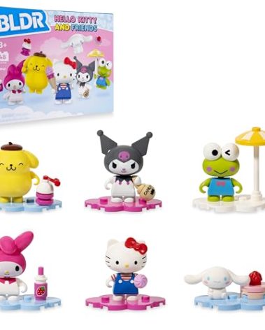 BLDR Hello Kitty and Friends Minifigures 6-Pack - Hello Kitty, Cinnamoroll, Pompompurin, My Melody, Keroppi, & Kuromi - Amazon Exclusive - Ages 8+, 0142
