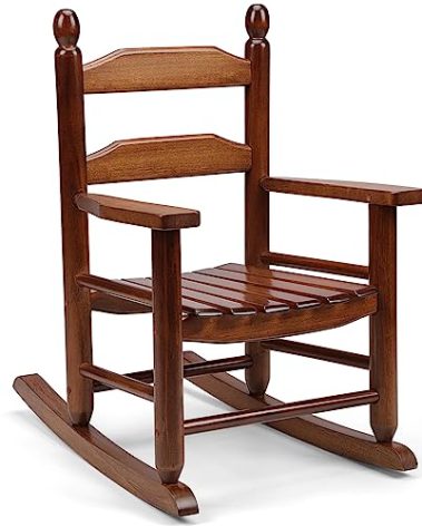 GnL Recsports Child's Wood Porch Rocker - Perfect for Indoor or Outdoor All Weather Rocker for Garden, Lawn, Balcony, Backyard and Patio Use - Suitable for 3-7 Years Old (Natural)