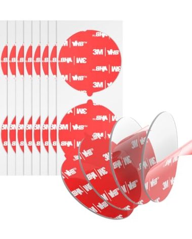 3M Double Sided Adhesive Dots Heavy Duty VHB 2" Diameter 0.02in Thick 20 PCS Clear 4905 Round Sticky Mounting Strong Adhesive Waterproof Foam Tape for Home Office Car Deco