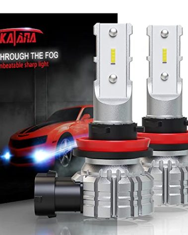 Katana H11 LED Fog Light Bulbs,H8 H9 2800 Lumens 5530 Chips Extremely Bright 6500K Xenon White Pack of 2