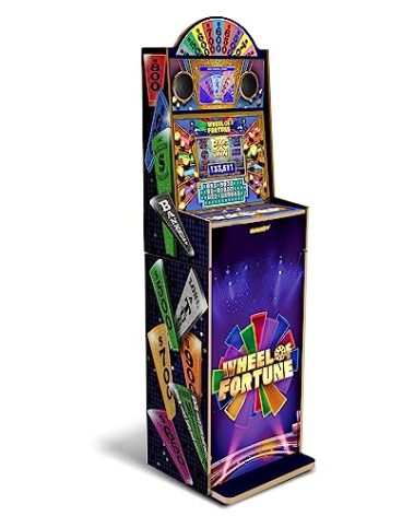 Arcade1Up Wheel of Fortune Casinocade Deluxe Home Arcade Machine, 63.4-Inch Tall - 4 Premium Casino Games, 20 Unlockable Built-In Titles, Dual LCD Screens & Speakers, WiFi-Enabled