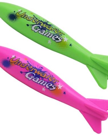 8.86'' Swimming Large Pool Diving Torpedo Toy Underwater Shark Swim Game Pool Toys for Kids Age 4-12 (2 Pack), Single Weight 0.48LB