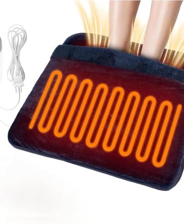 Electric Heated Foot Warmer for Feet, Double Sided Feet Warmer Foot Heating Pad with 9 Levels Temp and 3 Timers, Foot Warmers for Bed, Under Desk, Office, Birthday Christmas Gifts for Women Men(Navy)