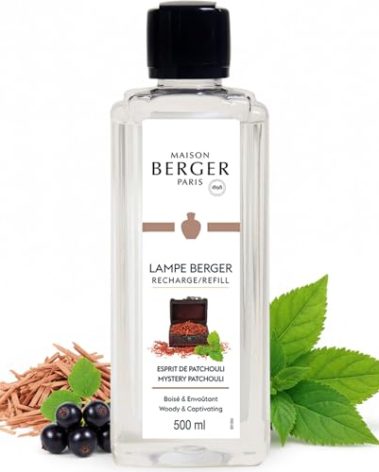Mystery Patchouli | Lampe Berger Fragrance Refill by Maison Berger | for Home Fragrance Oil Diffuser | Purifying and perfuming Your Home | 16.9 Fluid Ounces - 500 milliliters | Made in France